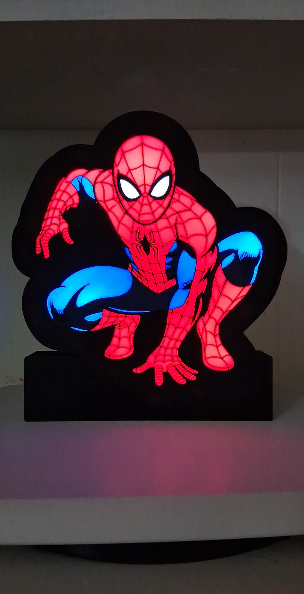 spiderman LED light box – custom 3D printed – Lit Layer Creations